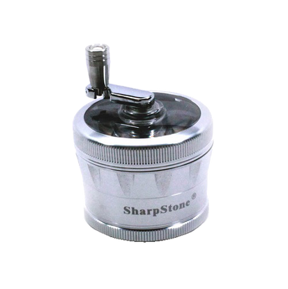 SharpStone® V2 Clear Top 4 Piece Hand Crank Grinder - Silver